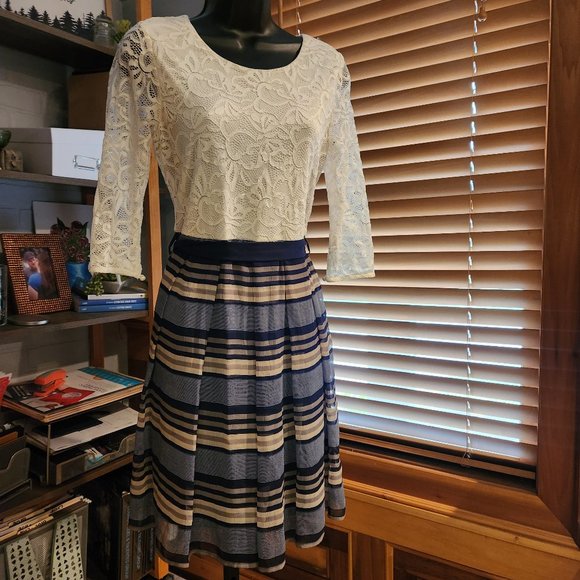 Lace and Stripe Dress from Papaya - Picture 1 of 7